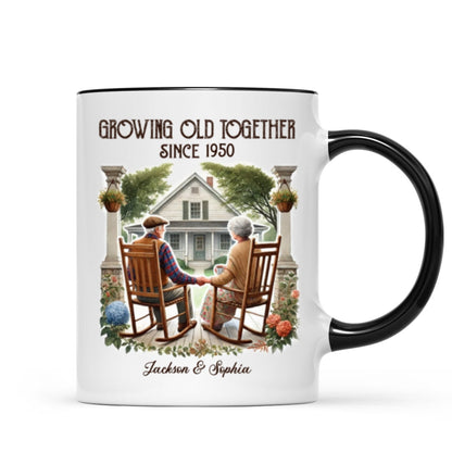 Couple Sitting On The Porch Growing Old Together Since Personalized Mug, Heartfelt Gift For Couple, For Him, For Her, Husband, Wife