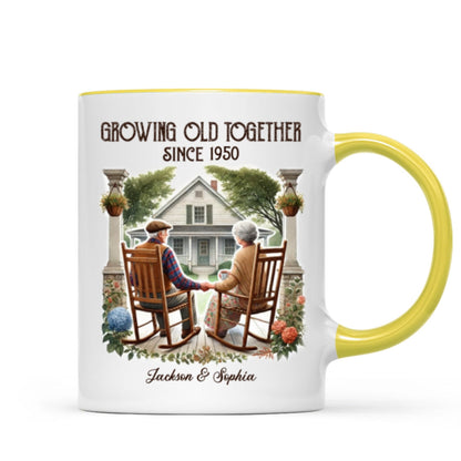 Couple Sitting On The Porch Growing Old Together Since Personalized Mug, Heartfelt Gift For Couple, For Him, For Her, Husband, Wife