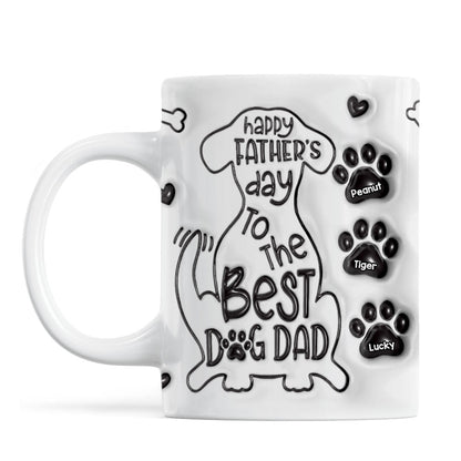 Happy Father Day To The Best Dog Dad Personalized 3D Inflated Printed Mug