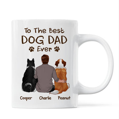 To The Best Dog Dad Ever Crayon Personalized Mug