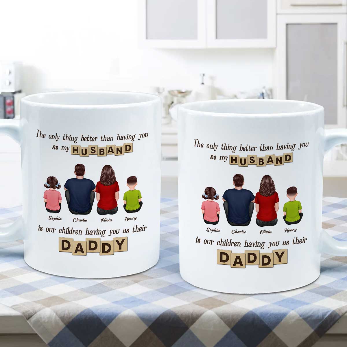 Having You As Their Daddy Personalized Mug, Father's Day Gift for Dad, Grandpa