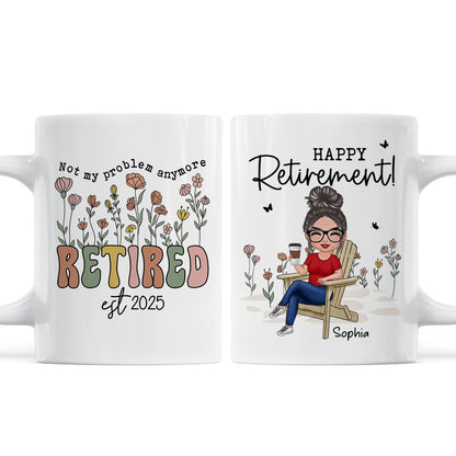 Not My Problem Anymore Retirement Personalized Mug, Farewell Good Luck Gift Coworker, Teacher, Nurse