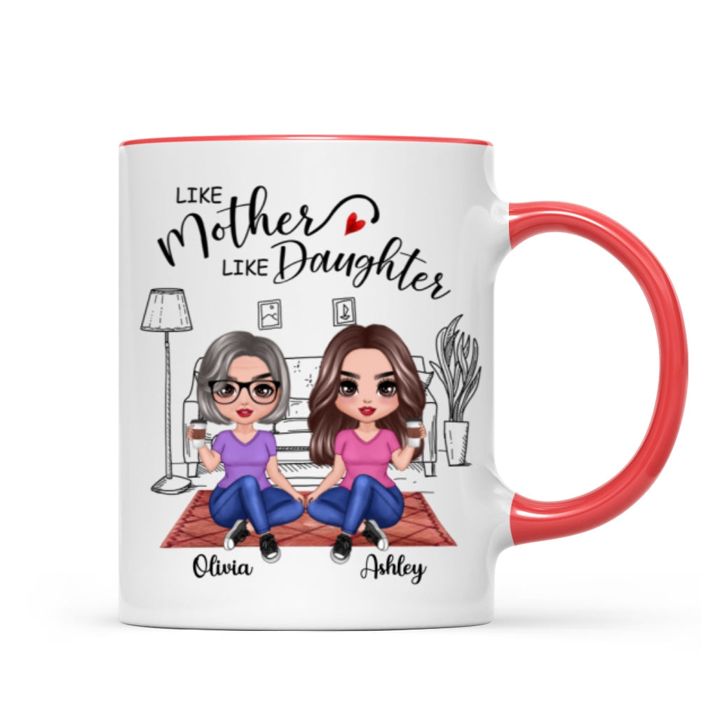 Doll Mother & Daughters Doll Women Sitting In House Personalized Mug