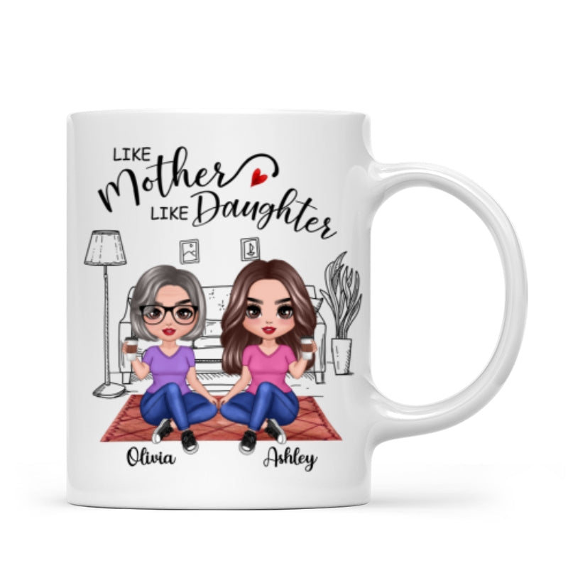 Doll Mother & Daughters Doll Women Sitting In House Personalized Mug
