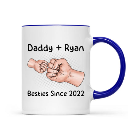 Daddy And Kid Hands Fist Bump Besties Since Personalized Mug