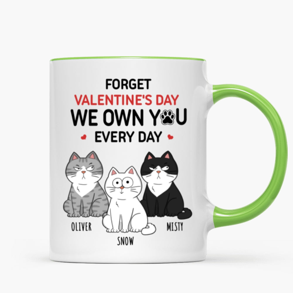 Forget We Own You Everyday Funny Personalized Mug for Cat Moms, Cat Dad