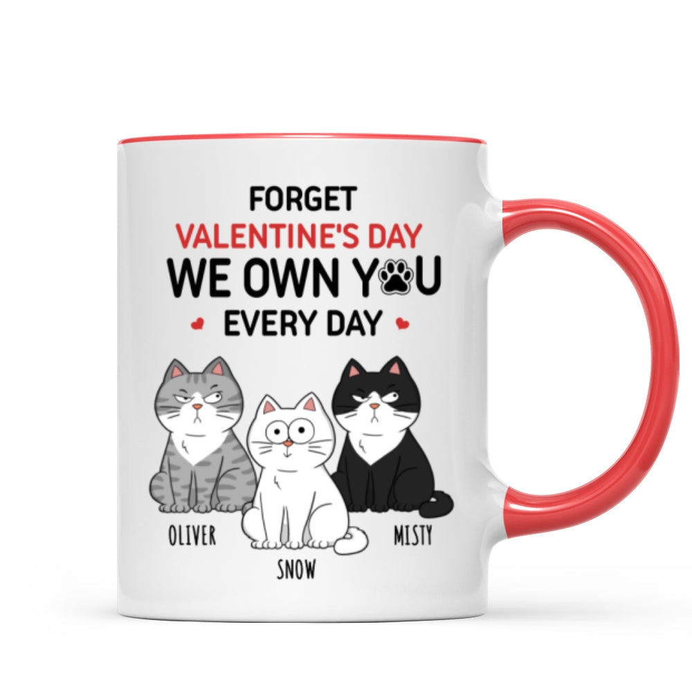 Forget We Own You Everyday Funny Personalized Mug for Cat Moms, Cat Dad