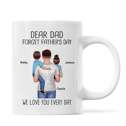Happy Father's Day Dad Holding Kids Personalized Mug