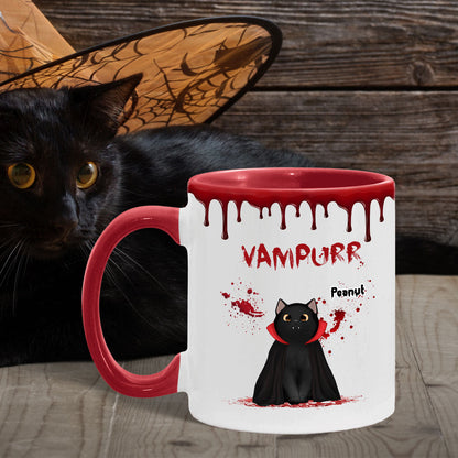 Halloween Spooky Fluffy Cat Sitting Gift For Cat Lover Personalized Mug