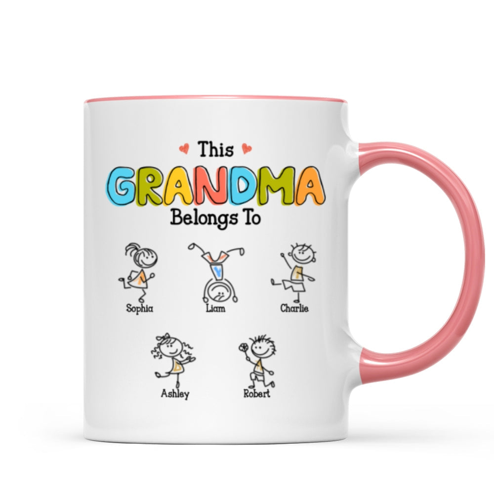This Grandma Belongs To Drawing Personalized Mug