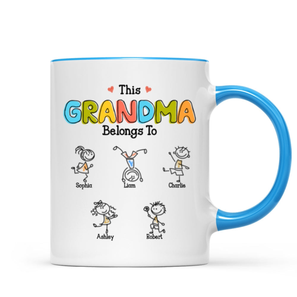 This Grandma Belongs To Drawing Personalized Mug