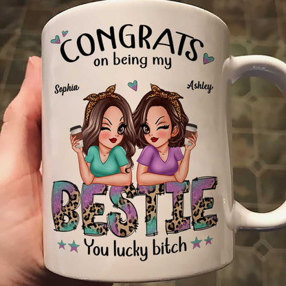 Congrats On Being My Bestie Pretty Sassy Girls Personalized Mug