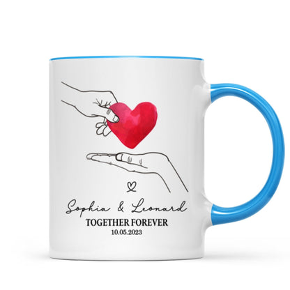 Give You My Heart Couple Hands Personalized Mug, gift, Anniversary gift for Couples