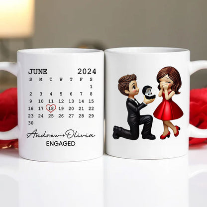 Personalized Mr Mrs Coffee Mug, Marriage Proposal Personalized Engagement Gift for him, Gift for her