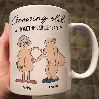 Want To Grow Old With You Funny Old Couple Anniversary Keepsake Gift Personalized Mug