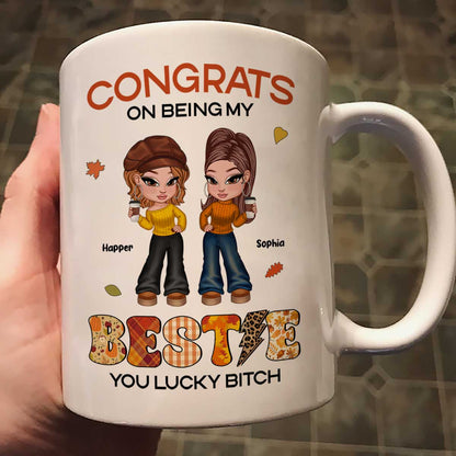 Congrats On Being My Bestie Sister Fall Season Y2K Style Personalized Mug