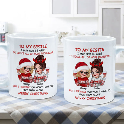 To My Bestie Sassy Girls Personalized Mug, Funny Christmas Gift For Sisters