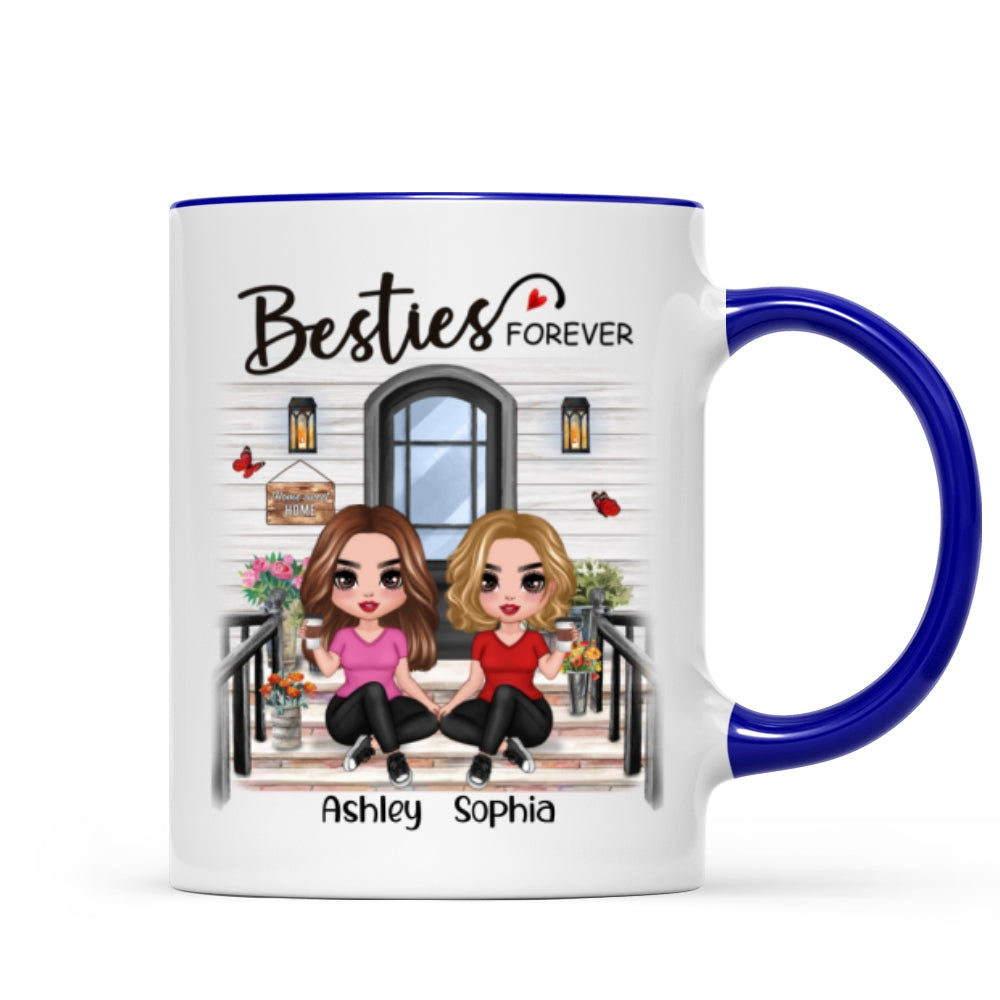 Doll Besties Sisters Front Porch Personalized Mug