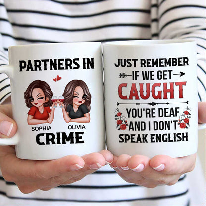 Partner In Crime Besties Funny Friendship Gift Best Friend Personalized Mug