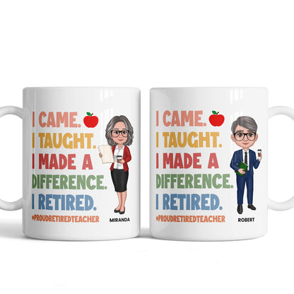 Proud Retired Teacher Personalized Mug, Retirement gift