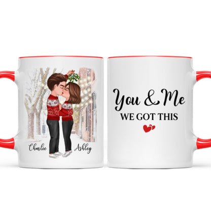 Couple Under Mistletoe We Got This Christmas Personalized Mug