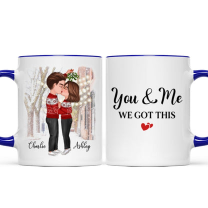 Couple Under Mistletoe We Got This Christmas Personalized Mug