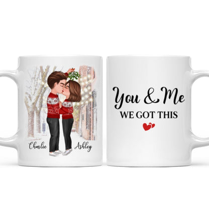 Couple Under Mistletoe We Got This Christmas Personalized Mug