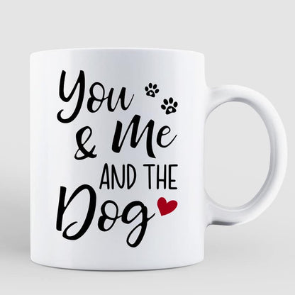 You & Me And The Dogs Back View Couple Personalized Mug