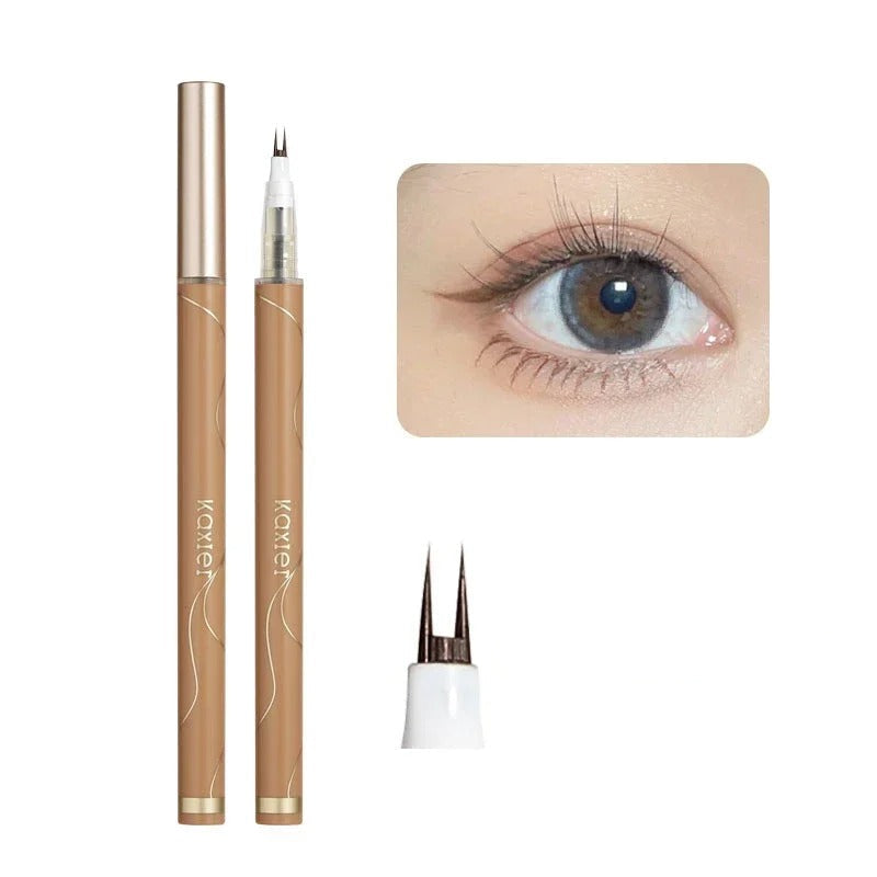 Kaxier Double Tip Waterproof Liquid Eyeliner For Eye Makeup Slim Dual-Ended Cattle Fur Pencil Pen For Lower Lashes