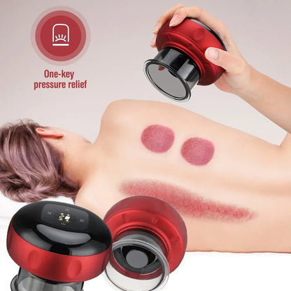 Electric Cupping Massager Tool, Infrared Heated With 12 Levels Suction, Usb Rechargeable