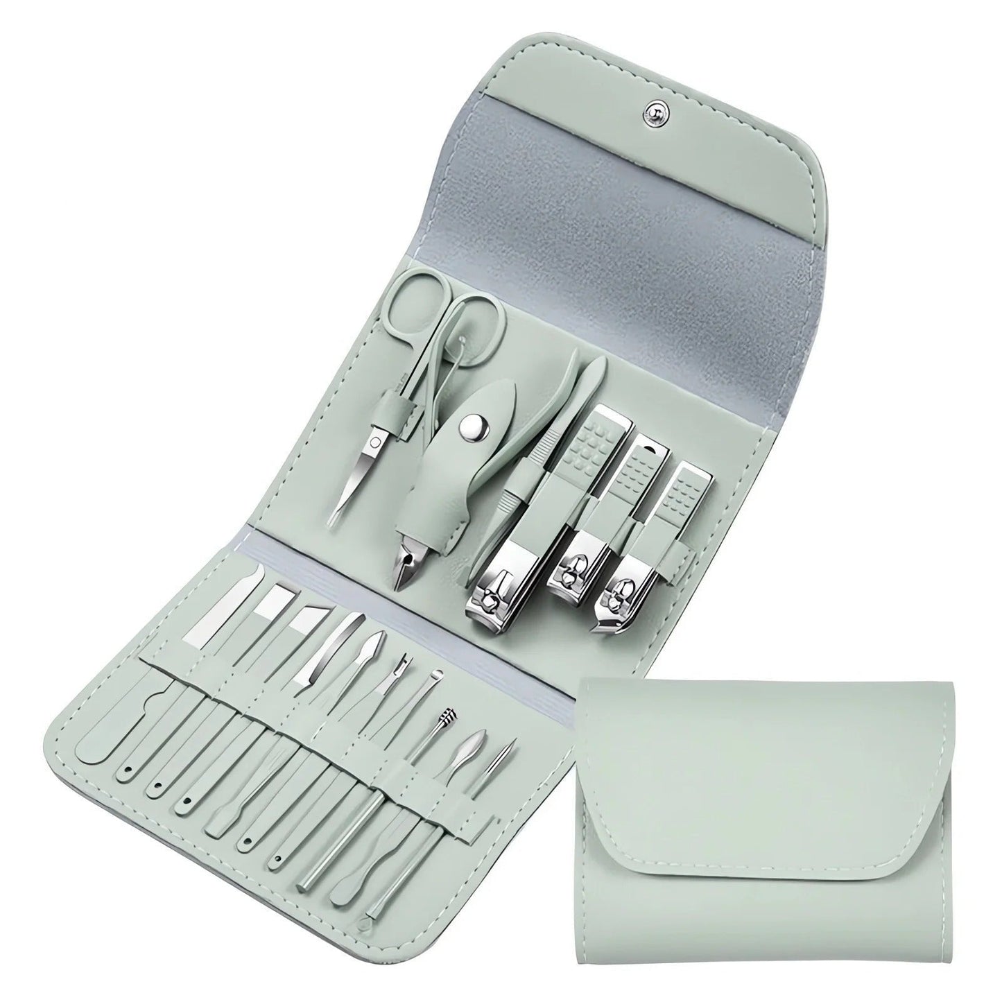 16Pcs Nail Clipper & Grooming Kit With Carry Bag