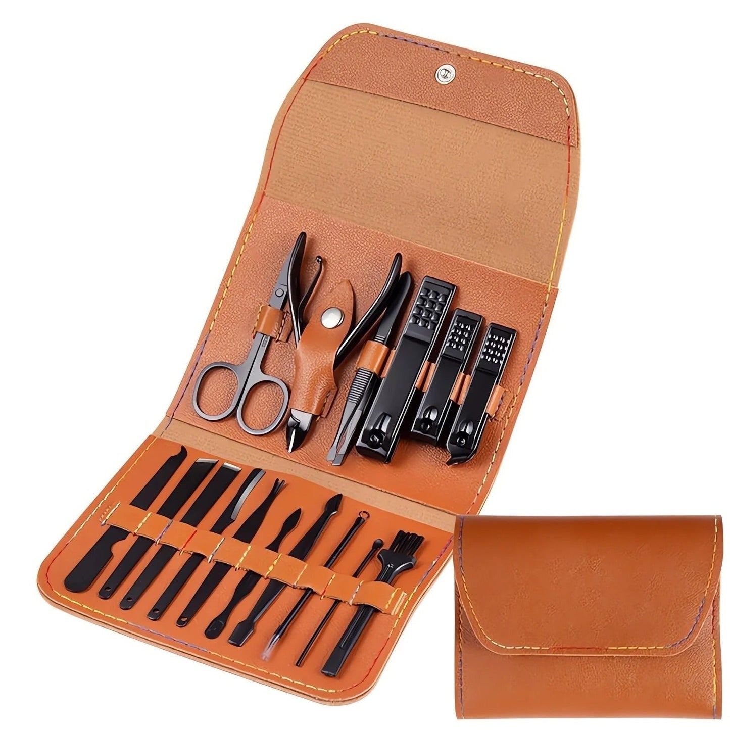 16Pcs Nail Clipper & Grooming Kit With Carry Bag