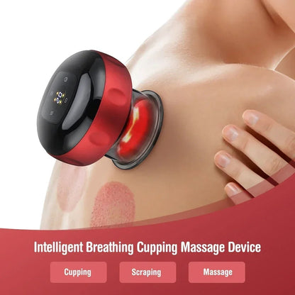 Electric Cupping Massager Tool, Infrared Heated With 12 Levels Suction, Usb Rechargeable
