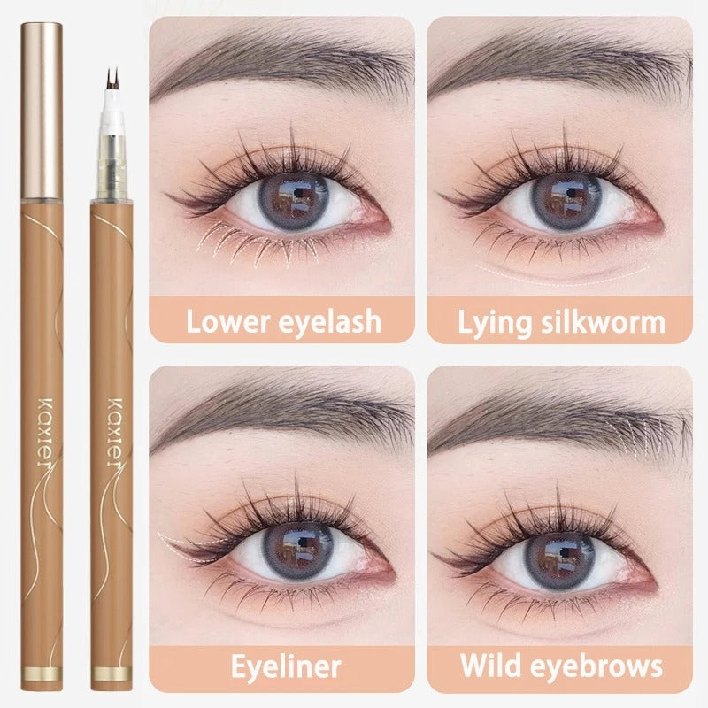 Kaxier Double Tip Waterproof Liquid Eyeliner For Eye Makeup Slim Dual-Ended Cattle Fur Pencil Pen For Lower Lashes