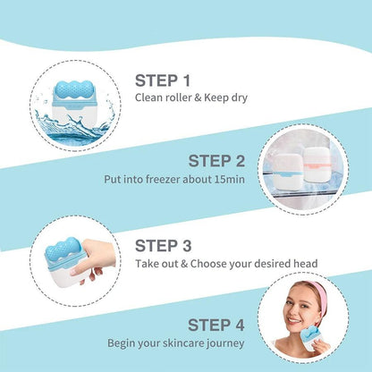 Cool Roller For Face Reusable Double-Head Ice Facial Roller For Glowing & Brightened Complexion