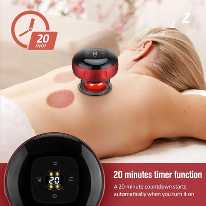 Electric Cupping Massager Tool, Infrared Heated With 12 Levels Suction, Usb Rechargeable
