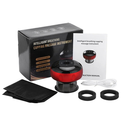 Electric Cupping Massager Tool, Infrared Heated With 12 Levels Suction, Usb Rechargeable