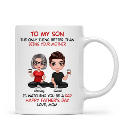 Heartfelt Tribute From Mom To Son Personalized Ceramic Mug, Father's Day Gift For Son