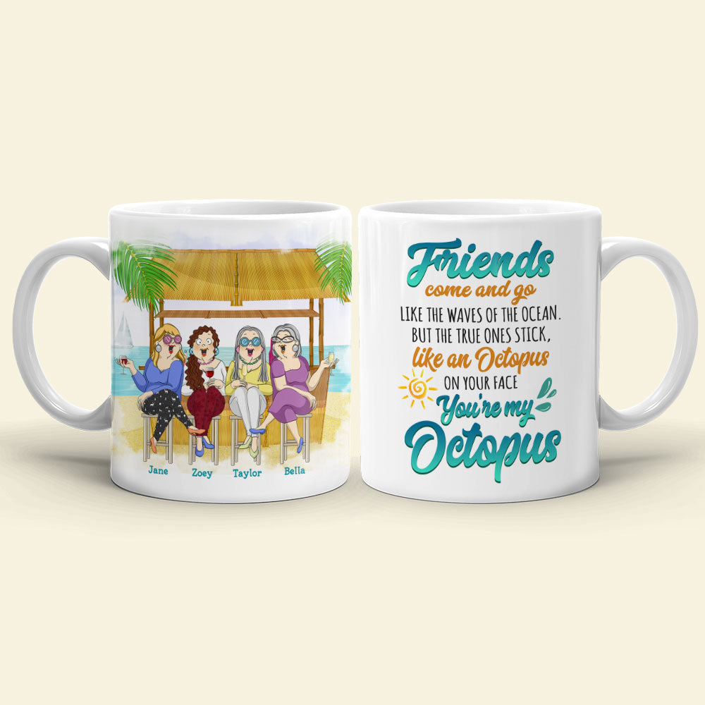 Friends Come And Go, Old Bestfriend And Beach White Mug Gift