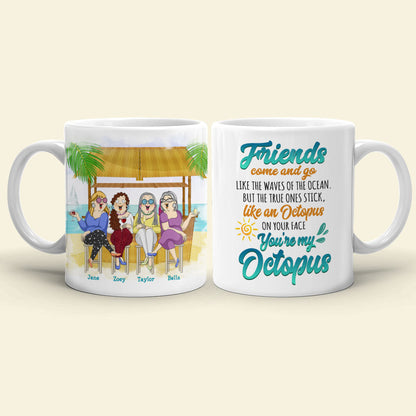 Friends Come And Go, Old Bestfriend And Beach White Mug Gift
