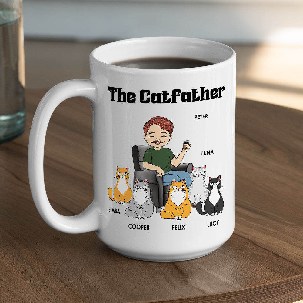 Cat Lover Personalized White Ceramic Mug for Cat Lovers, Custom Gift for Cat Lover