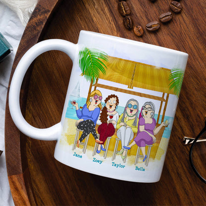 Friends Come And Go, Old Bestfriend And Beach White Mug Gift