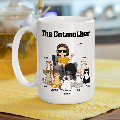 Cat Lover Personalized White Ceramic Mug for Cat Lovers, Custom Gift for Cat Lover