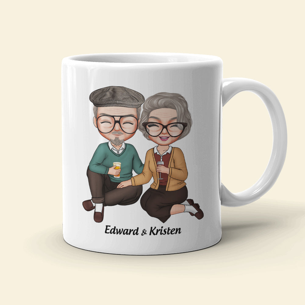 No Matter How Old We Grow I Promise To Ignore How Much You Snore, Old Couple Happiness White Tea Coffee Mug