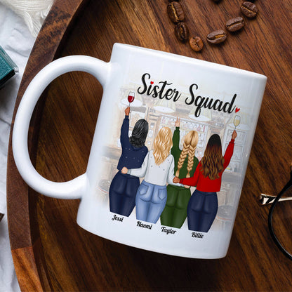 Never Let Your Sisters Do Anything Stupid Like Drink Alone, White Mug Gift For Sister Squad