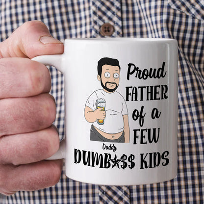 Proud Father Of A Few Kids, Personalized White Mug, Father's Day Gift For Dad, Grandpa, Uncle