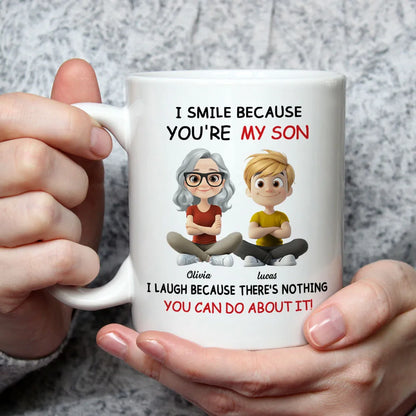 I Smile Because You're My Daughter, My Son - Personalized White Mug - Gift For Family | GR25 HH01