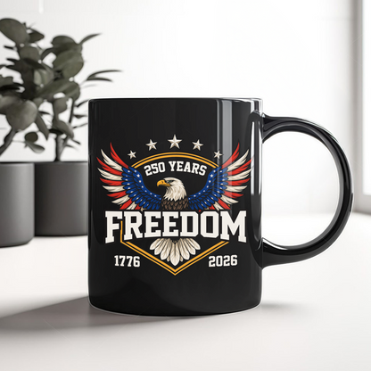 America 250 Years of Freedom 1776-2026 Anniversary Black Mug HA75 898806