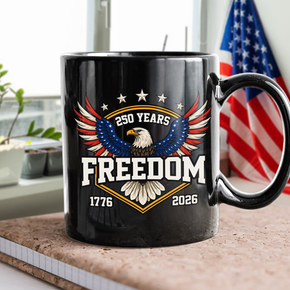 America 250 Years of Freedom 1776-2026 Anniversary Black Mug HA75 898806