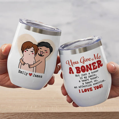 You Give Me A Boner Personalized Couple Mug, Gift For Couple